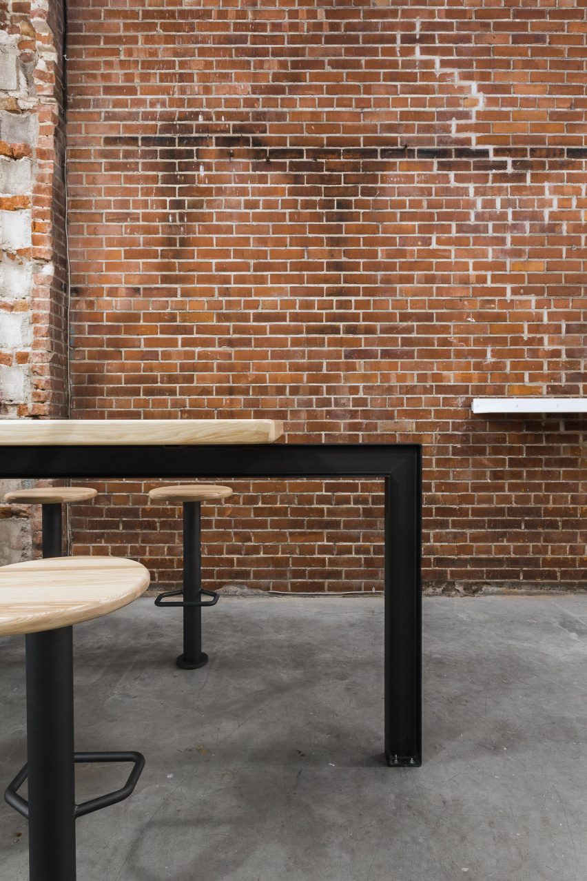 Narrow Lebanese snack bar in Montreal features array of ash furniture 6 Narrow Lebanese snack bar in Montreal features array of ash furniture