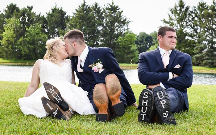 ‘Third Wheel’ Best Man Hijacks His Best Friend’s Wedding Photoshoot, And It’s Hilarious