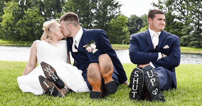 ‘Third Wheel’ Best Man Hijacks His Best Friend’s Wedding Photoshoot, And It’s Hilarious