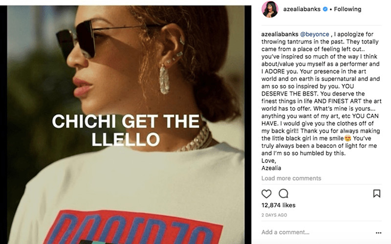 Azealia Banks Offers Apology to Beyoncé for Criticizing Her Artistry, Says She Felt Left Out