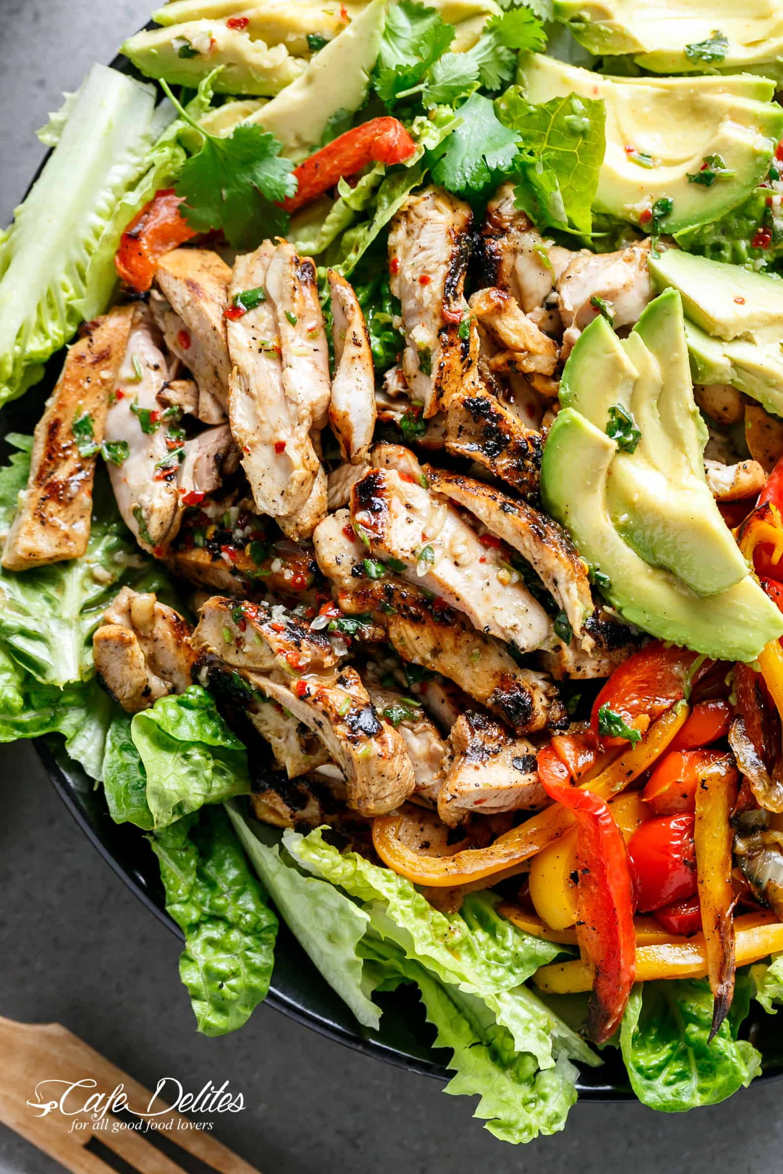 Grilled Chili Lime Chicken Fajita Salad (+ VIDEO)