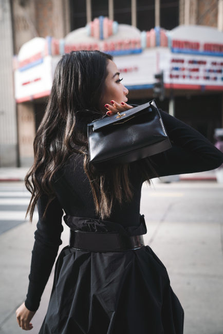 NYC in LA :: Balloon skirt & Hermes Kelly Pochette