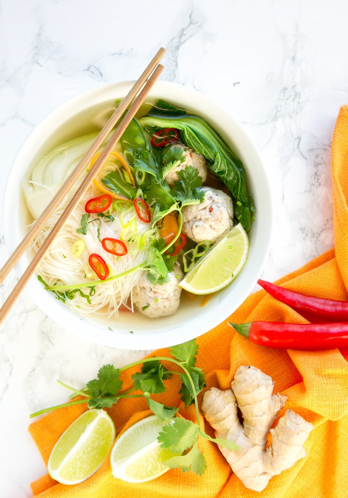 Thai Turkey Meatball Soup &#8211; The Petite Cook