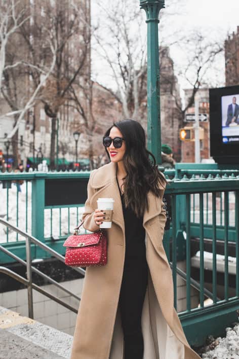 Long Winter Coats :: Camel Coat & Leopard pumps