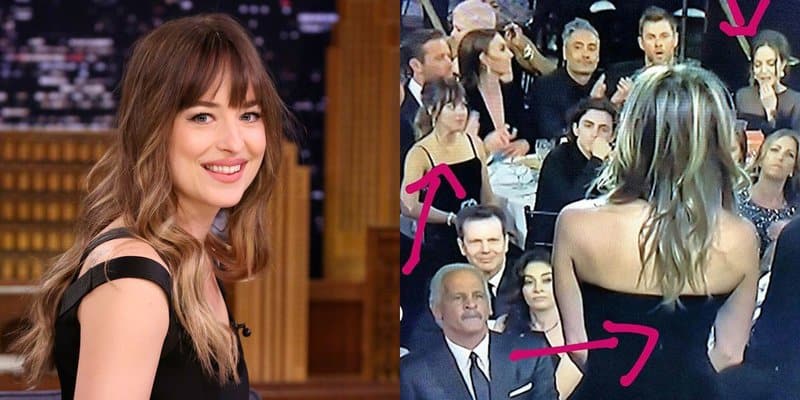 Dakota Johnson on Watching Angelina Jolie While Jennifer Aniston Presented at the Golden Globes