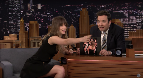 Dakota Johnson on Watching Angelina Jolie While Jennifer Aniston Presented at the Golden Globes