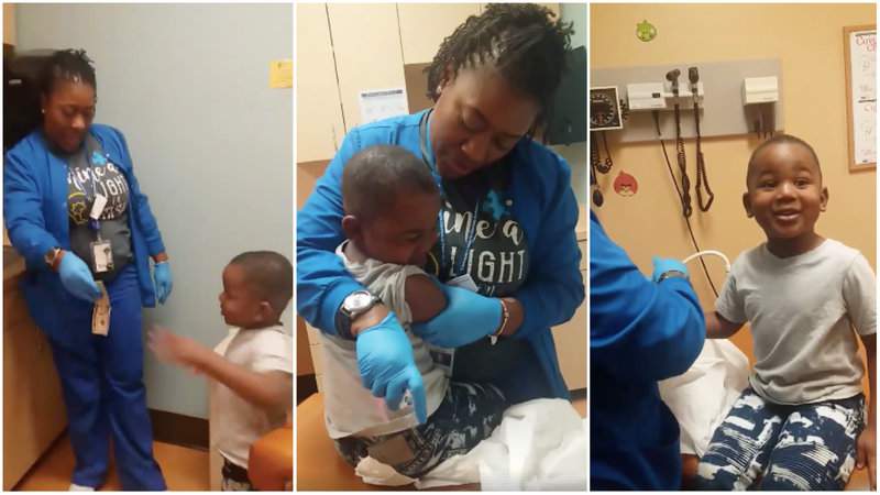 Nurse Goes Viral With ‘Magic’ Way Of Giving A Child Shots