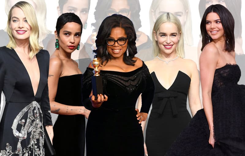 Golden Globe 2018: red carpet total black to protest