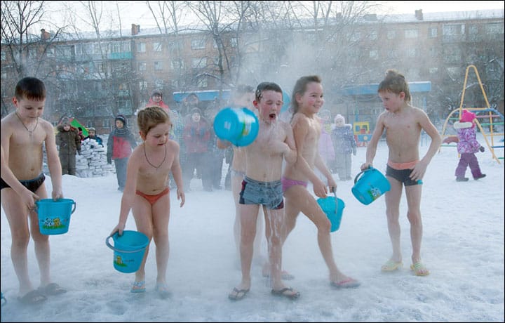 This is how little Siberians learn to love our trademark cold, and stay healthy