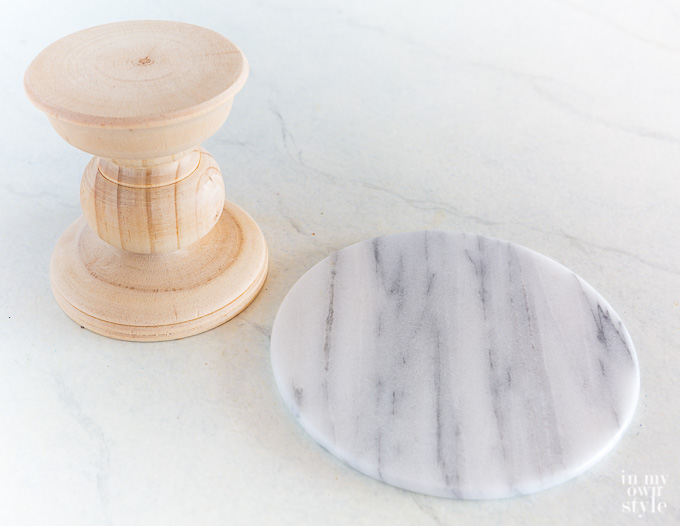 Wood & Marble Pedestal Stand + More