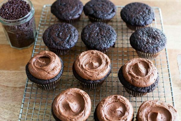 Double Chocolate Cupcakes Recipe | SimplyRecipes.com