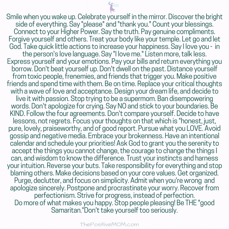 50 Rules to Live By If You Want A Positive Life ★ Elayna Fernandez ~ The Positive MOM ♥
