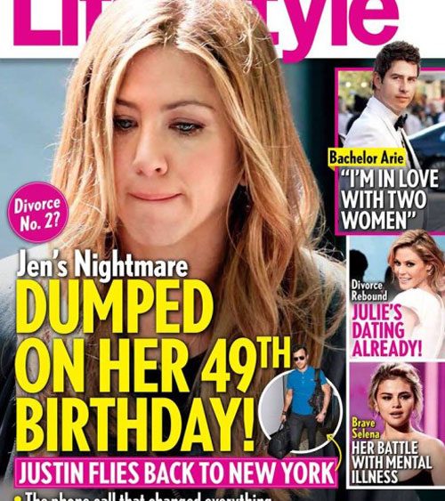 Brace Yourselves For The &ldquo;Jennifer Aniston Is Crying Heartbroken Tears On Brad Pitt&rsquo;s Shoulder &rdquo; Stories, Because She And Justin Theroux Have Split Up&nbsp;