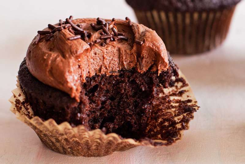 Double Chocolate Cupcakes Recipe | SimplyRecipes.com