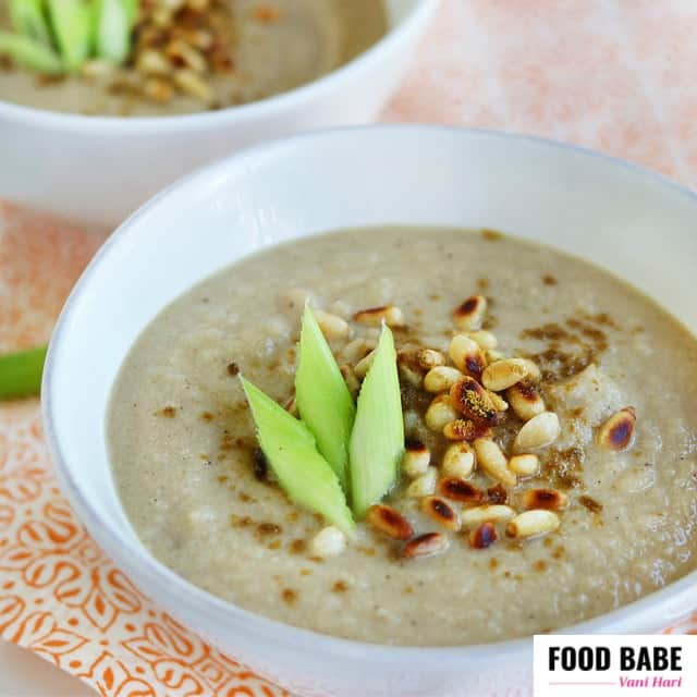 Creamy Cauliflower Soup With Toasted Pine Nuts