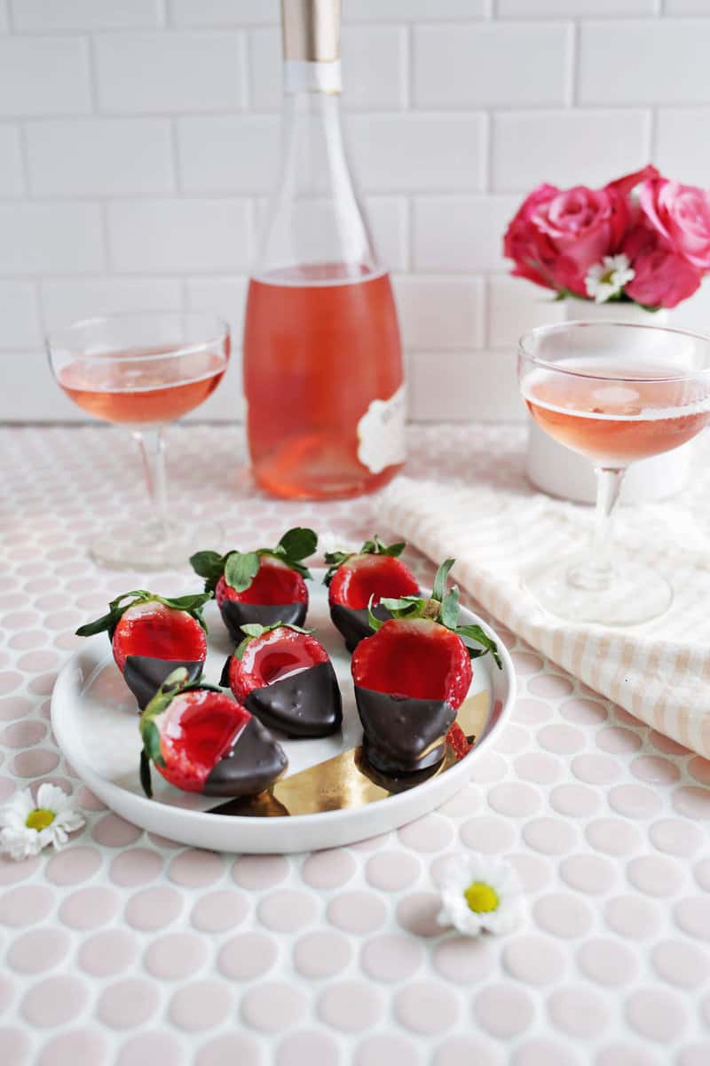 Chocolate-Covered Strawberry Jello Shots – A Beautiful Mess