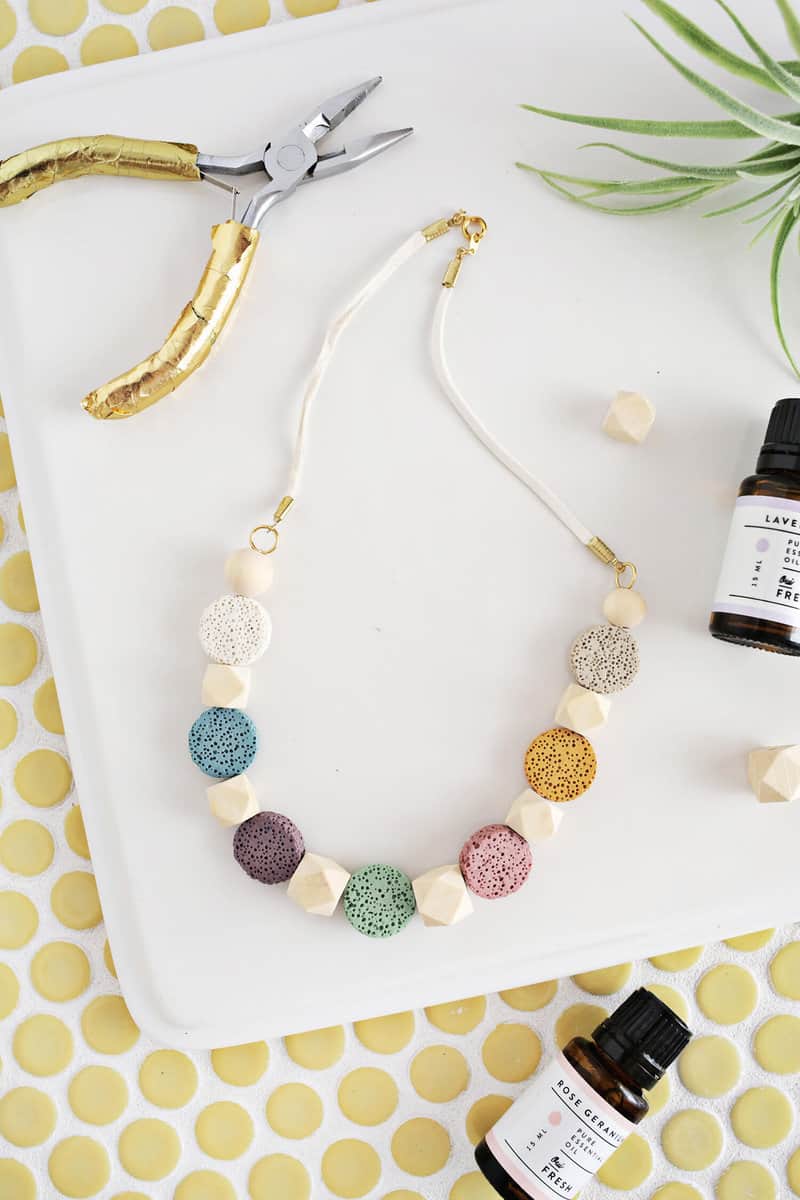 Lava Stone Necklace DIY (for Essential Oils) – A Beautiful Mess