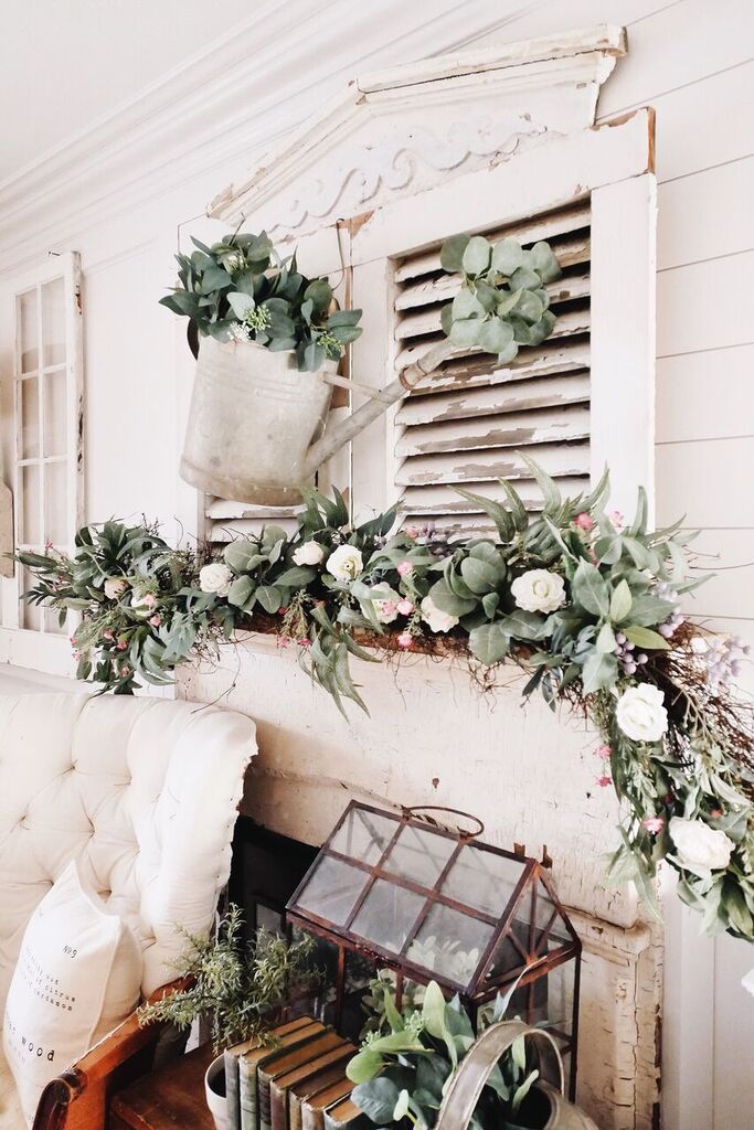 DIY Spring Watering Can Mantel