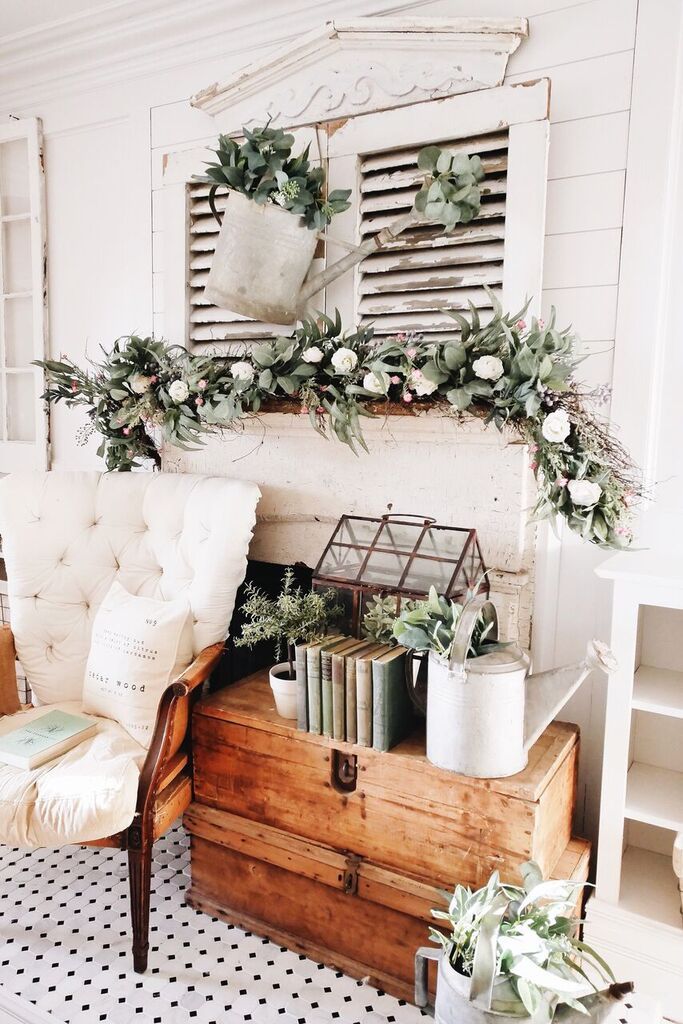DIY Spring Watering Can Mantel