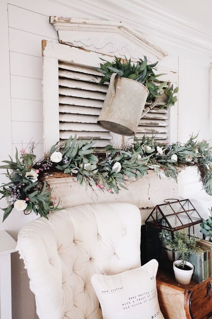 DIY Spring Watering Can Mantel