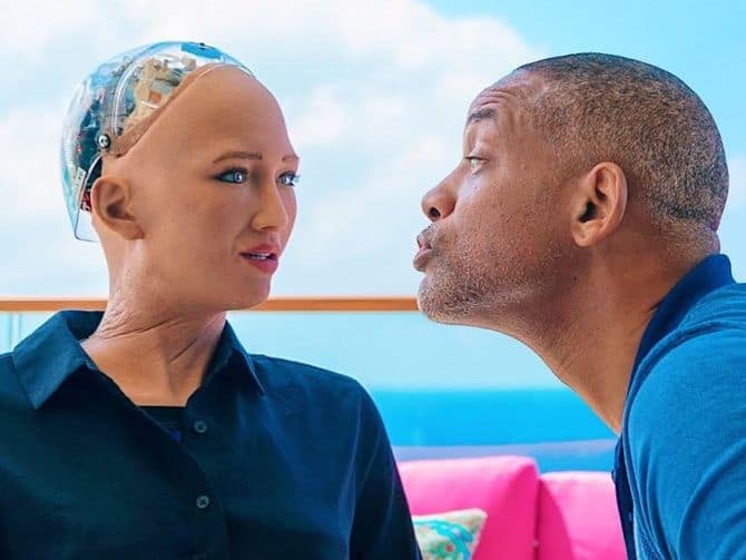 Watch Will Smith get rejected by Sophia the AI robot