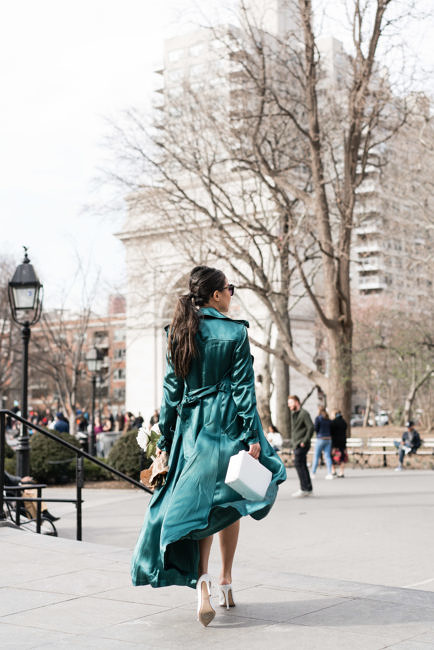 Spring Textures :: Silk trench & Lace dress
