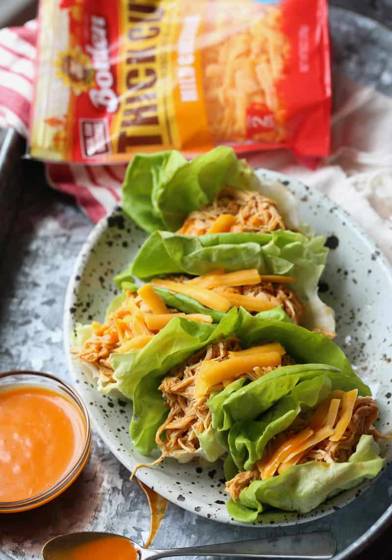 Slow Cooker Buffalo Chicken Lettuce Wraps