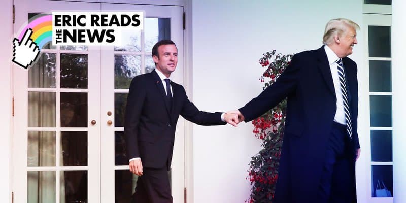 I Can’t Stop Staring at This Photo of Trump Walking Macron Like a Puppy / Elle.com