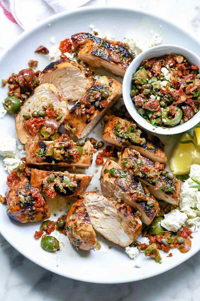 Mediterranean Grilled Balsamic Chicken and Olive Tapenade