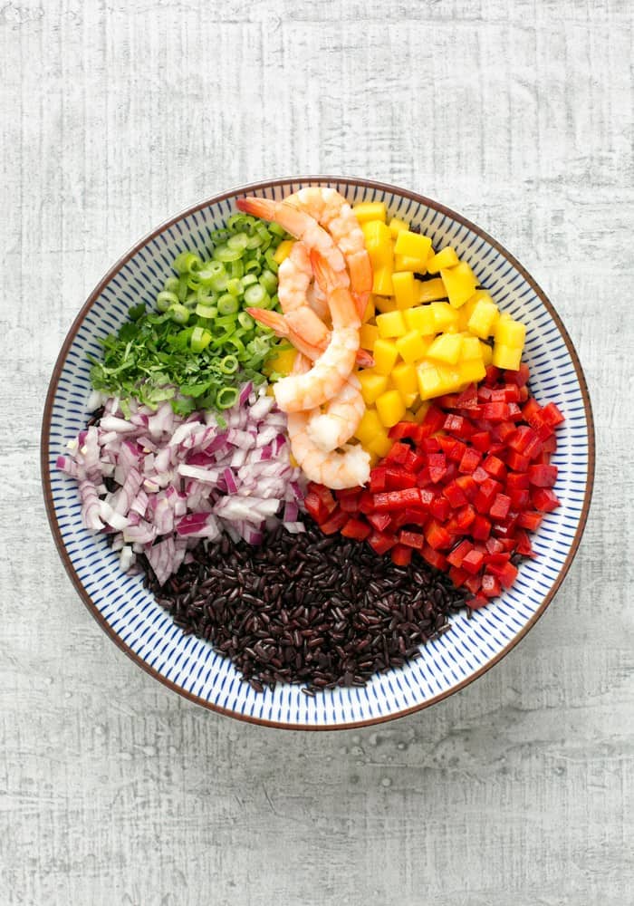 Black Rice Salad with Shrimp & Mango Salsa Recipe