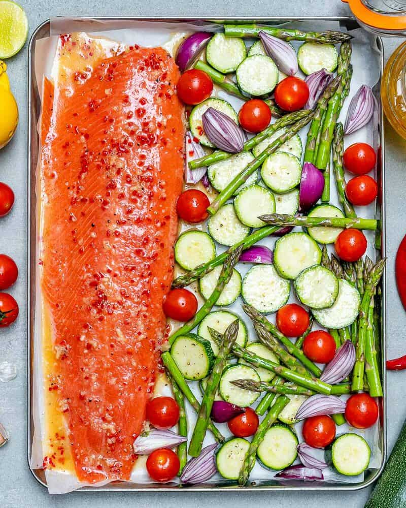 Chili Lime Salmon with Veggies Recipe