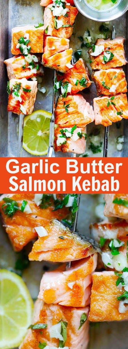 Summer Garlic Butter Salmon Kebab 1 Summer Garlic Butter Salmon Kebab