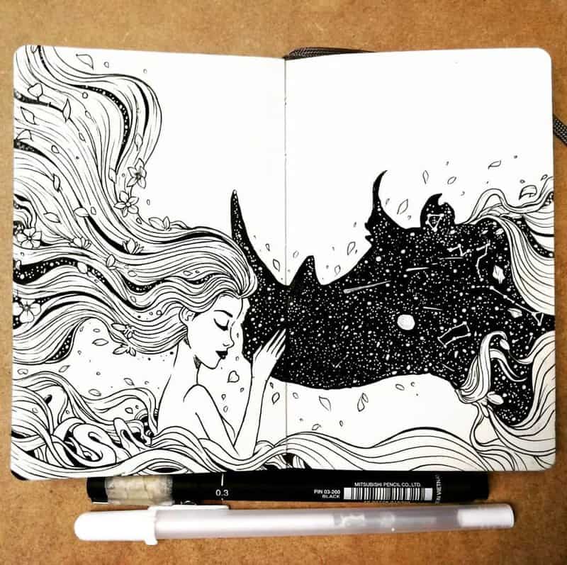Magical Animal Illustrations Mixed With The Night Sky