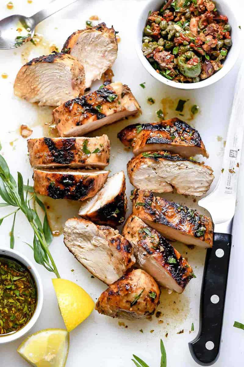 Mediterranean Grilled Balsamic Chicken and Olive Tapenade