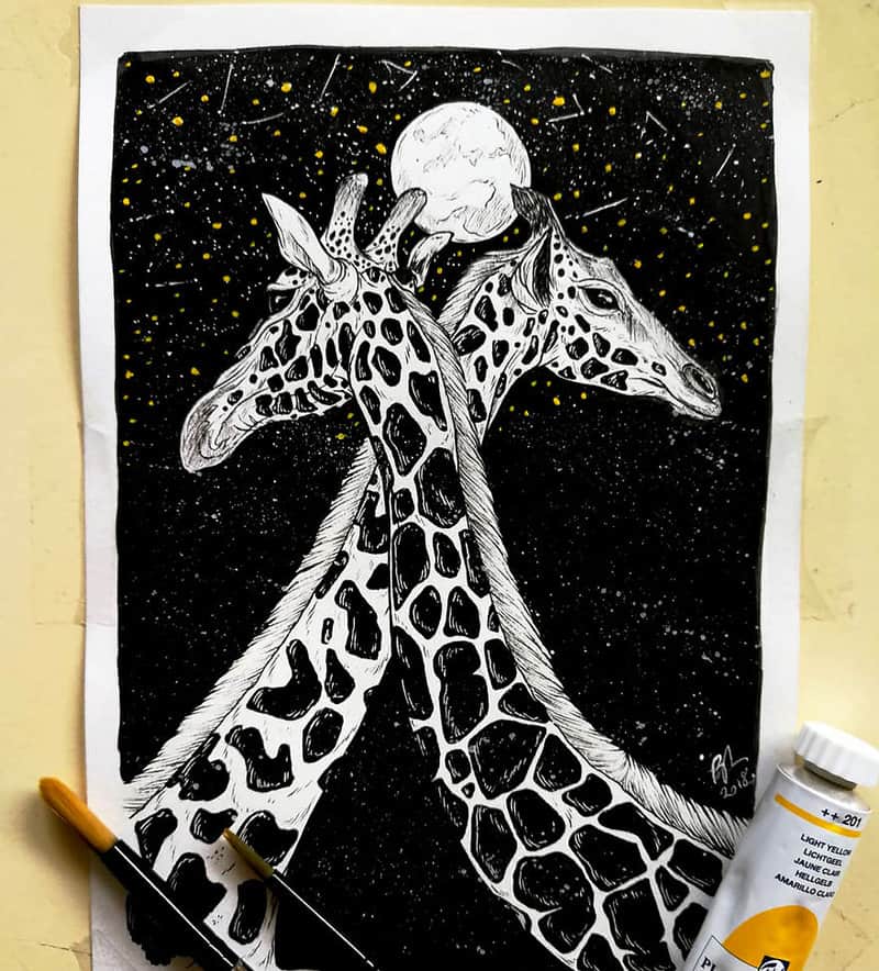 Magical Animal Illustrations Mixed With The Night Sky