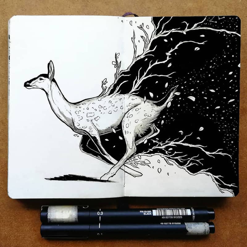Magical Animal Illustrations Mixed With The Night Sky