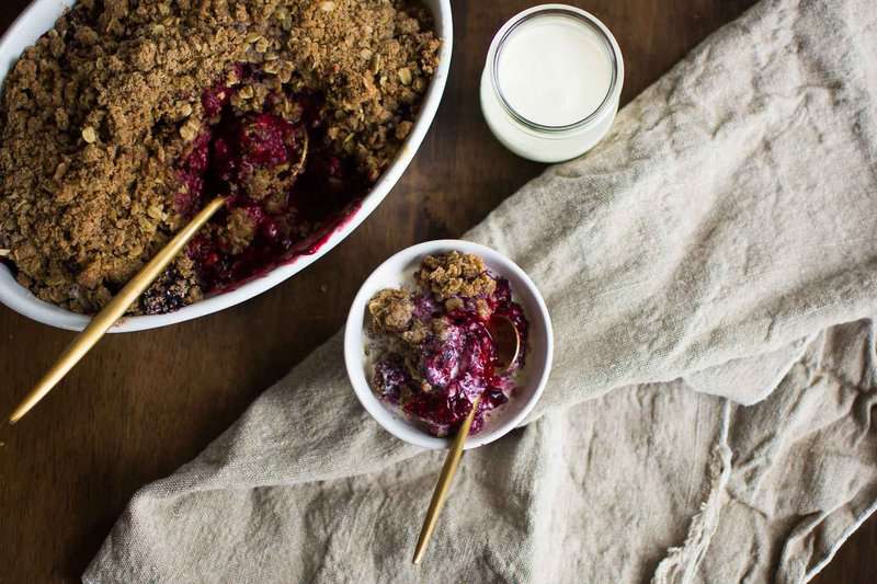 Blackberry Crisp with Maple, Bourbon and Rye