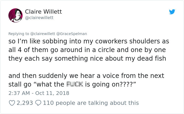 Start Your Day With a Big Laugh! This Woman’s Co-Workers Hold A Funeral For Her Dead Fish, See How It Turned Out