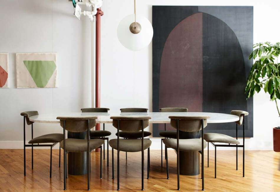 Bold Statement Artworks Instead of a Wall, a Gallery Wall.