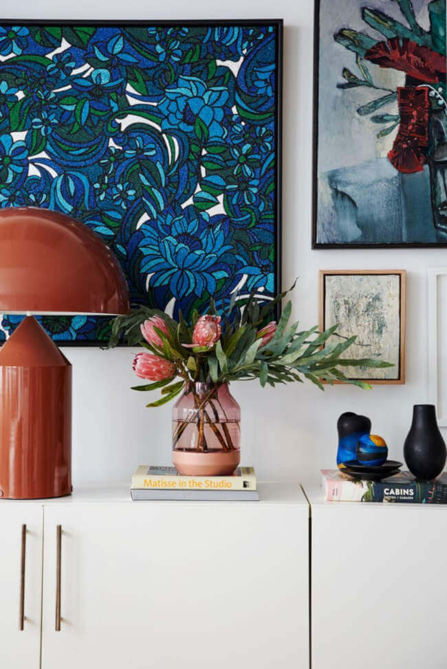 Bold Statement Artworks Instead of a Wall, a Gallery Wall.