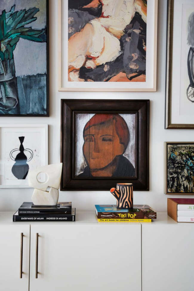 Bold Statement Artworks Instead of a Wall, a Gallery Wall.