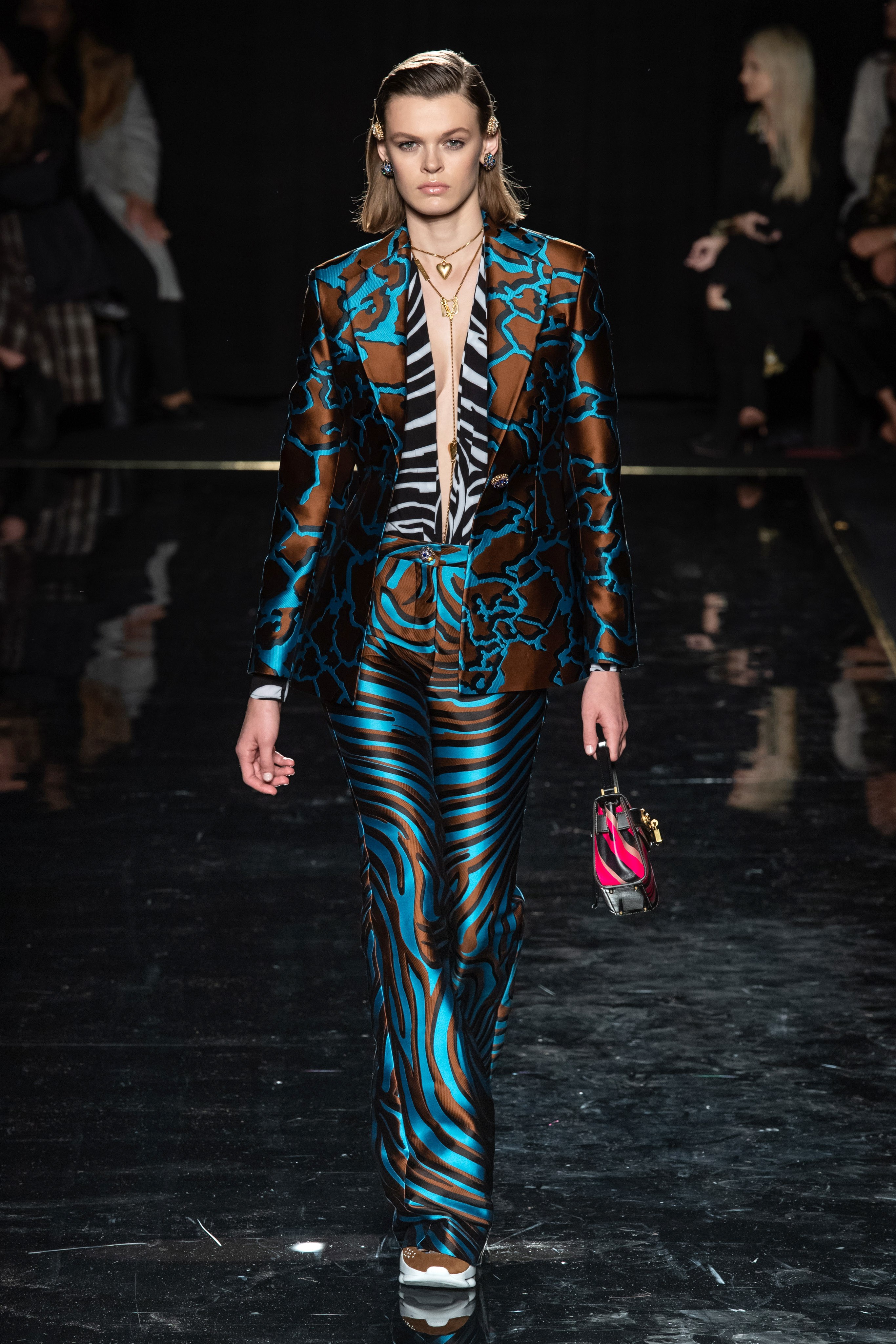 Versace Pre-Fall 2019 show at the Stock Exchange in Downtown Manhattan.