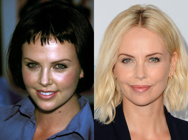 Charlize Theron with natural hair color