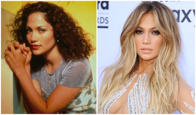 Jennifer Lopez with natural hair color