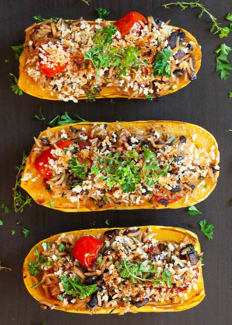 Yummy Recipe of Stuffed Delicata Squash with Goat Cheese and Pancetta!