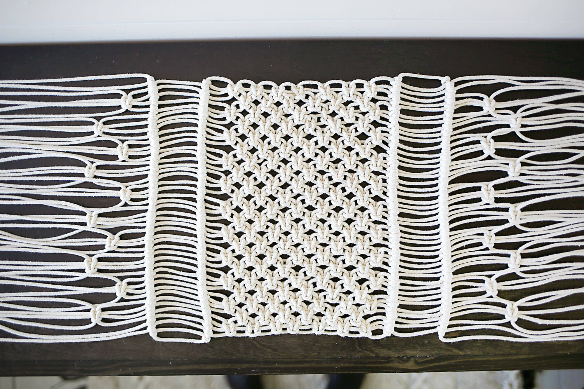 How To Make a Simple Macrame Table Runner. Decorate Any Space!