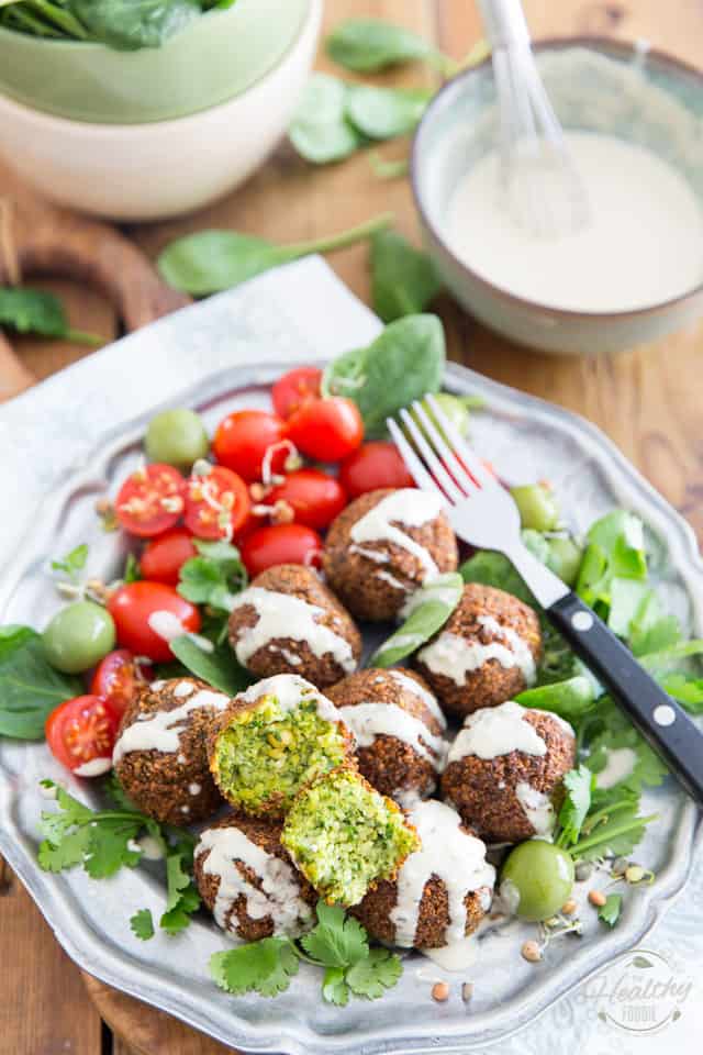 Delicious Falafel with Garlic Tahini Sauce Recipe
