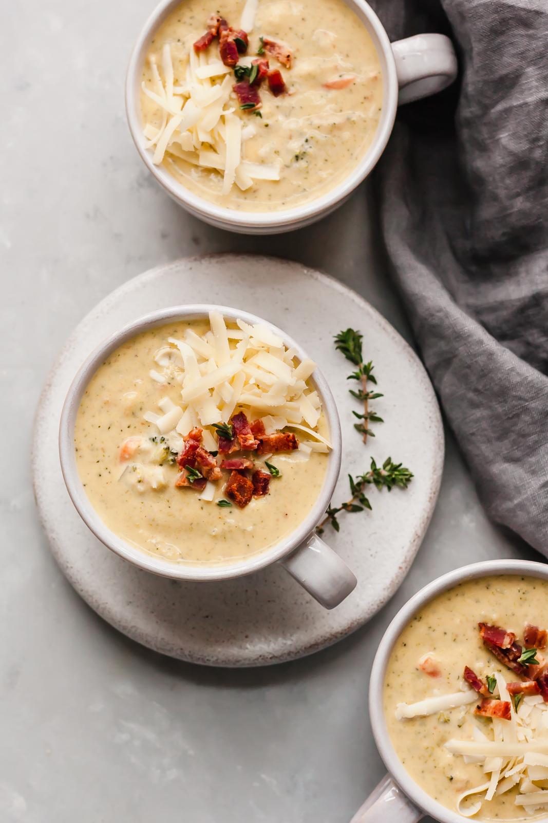 Cheddar Cauliflower Broccoli Low Carb Soup Recipe