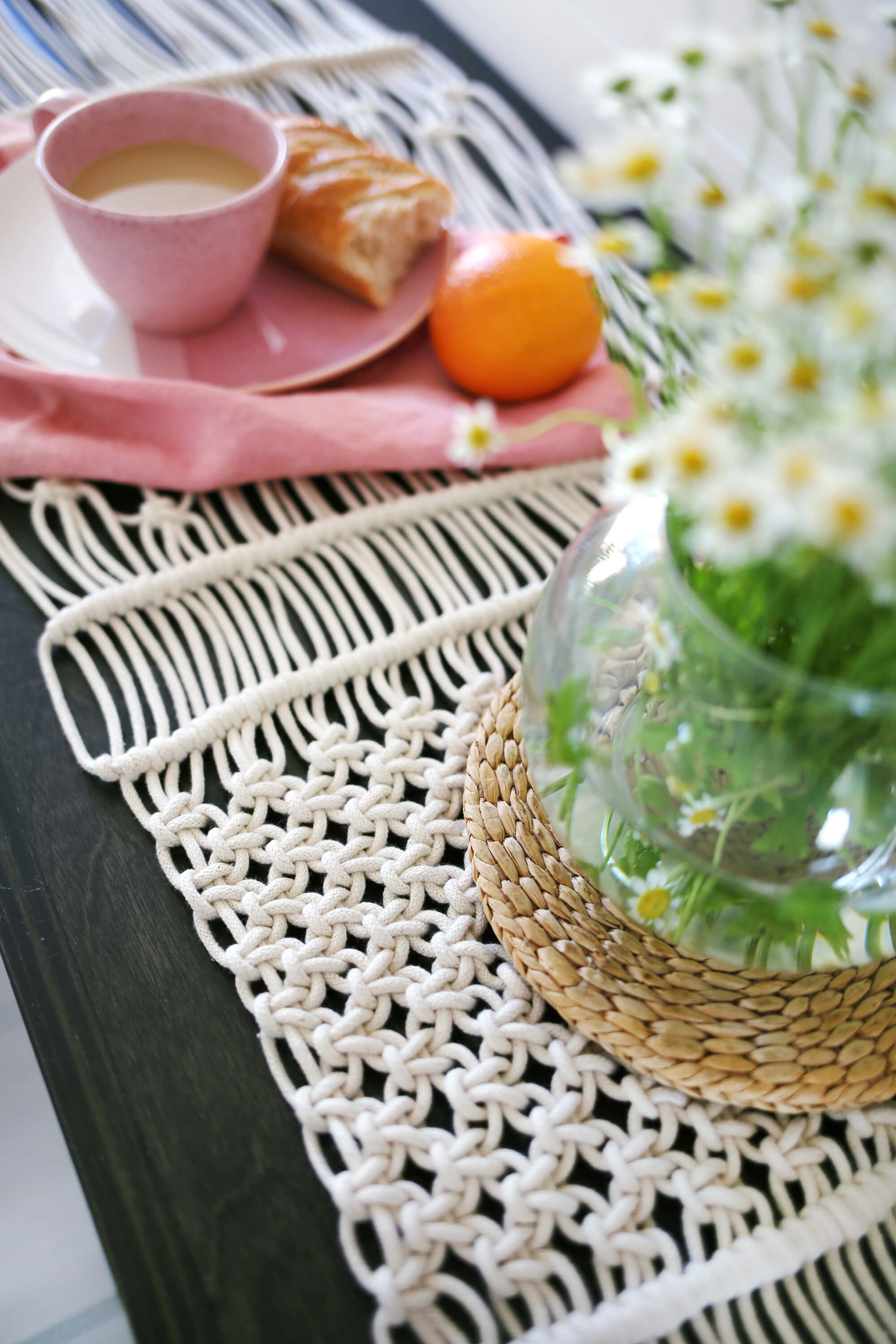 How To Make a Simple Macrame Table Runner. Decorate Any Space!