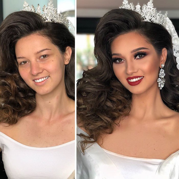 Brides photo before and after makeup “Where is my wife?” What Do Brides Look Like Before And After Makeup